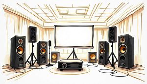 An array of high-tech audio and visual equipment